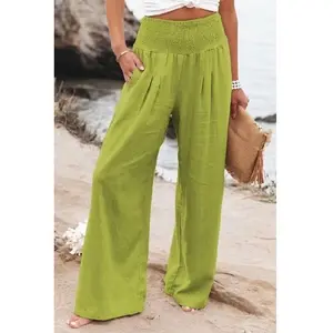 Cotton Linen Pocket Long Trousers