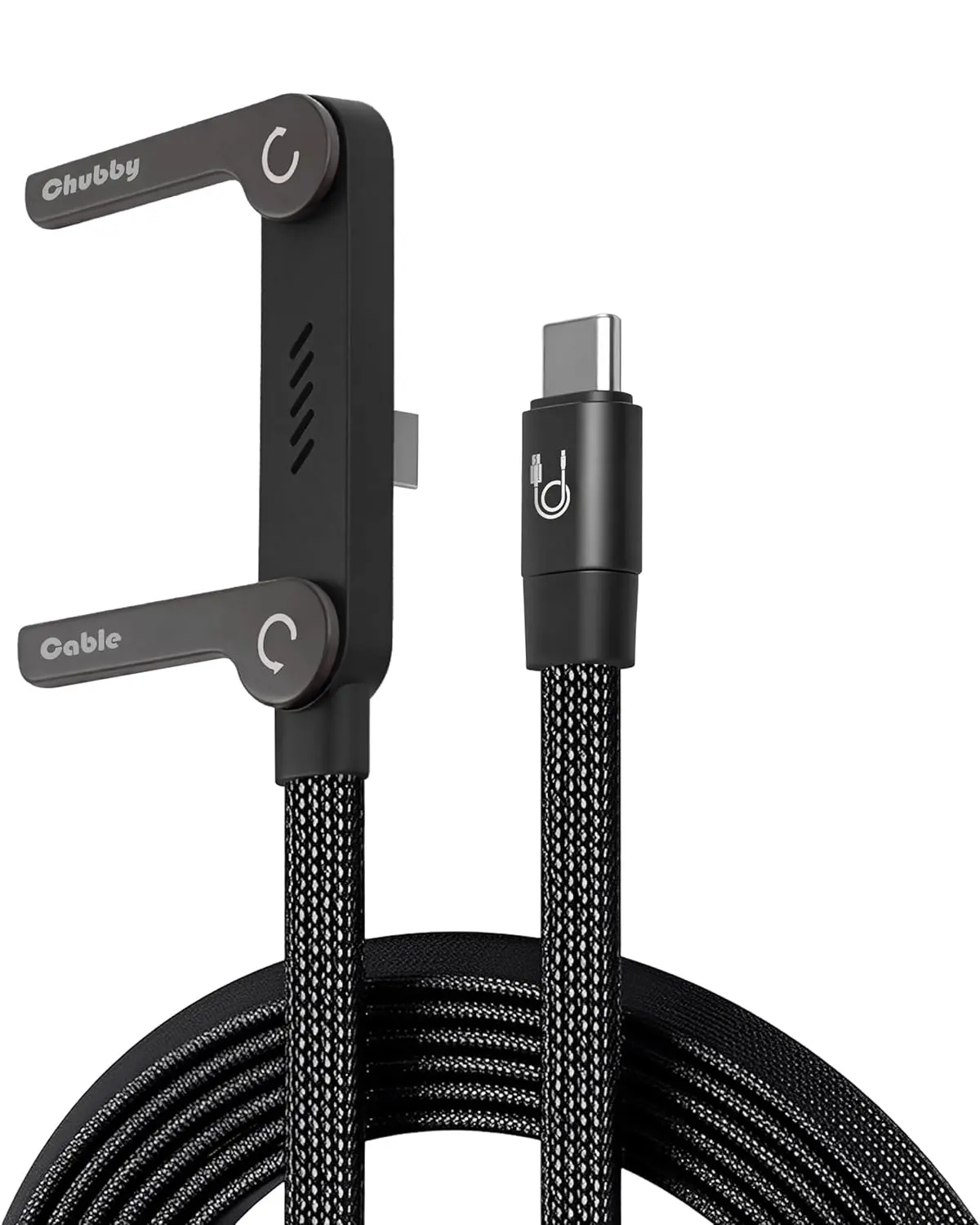 type-c  240W Fast Charging Cable with Built-In Phone Stand, 90° USB-C Braided Cable, Durable Design for Gaming, Work & Everyday Use