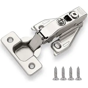 (50 PCS) Full Overlay Soft Close Cabinet Hinges for Kitchen Cabinets - 105° Face Frame Concealed Cabinet Door Hinge with 3 Way Adjustability, Clip on Plate & Matching Screws for Easy Installation