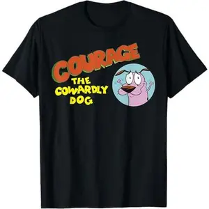 Courage the Cowardly Dog Retro Vintage Portrait & Logo Men Women Girls Kids T-Shirt