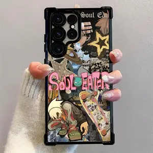 Anime S-Soul Eater Phone Case Suitable for Samsung Galaxy S25 S24 S23 S22 S21 S20 FE Ultra Plus Edge 4G 5G Anti Fall Transparent Soft Back Cover,  Device Cover Accessory, Transparent Phone Cover, Samsung Galaxy Case, Soul Eater Anime, Uv Printed
