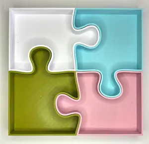 Puzzle Catch All Tray - Versatile Storage for Jewelry, Keys, Lighers, Rings & More - Efficient Use for Home Organization