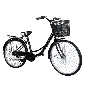 Womens Bike,  26 inch  Lightweight Adults Women Bike with Ratten Basket & Rack, Beach Cruiser Bike for Women, Womens Bicycle for Commuting, Step Through City Bikes for Women Adults Ladies