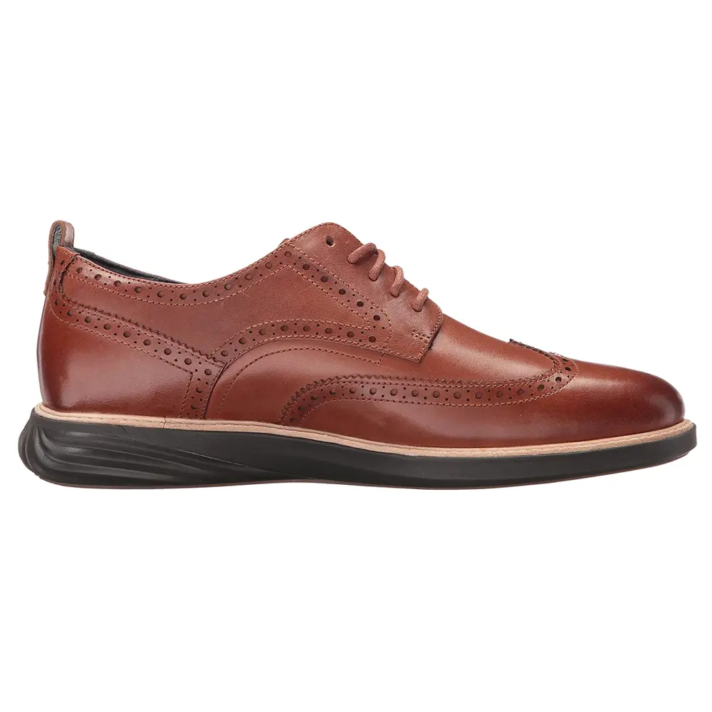 Cole Haan Mens Grand Evolution Shortwing Oxford Wingtips Wingtip Dress Dress Shoes - Brown