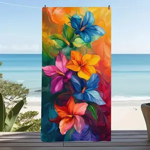 Oversized Microfiber Beach Towel Quick Dry Sand Free Vibrant Floral Design Lightweight Durable for Pool Swim and Beach Use Oversized Beach