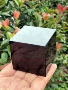 1pc Premium Obsidian Cube Decoration, Crafted by Hand, Mineral Specimen, Ideal for Home Or Office Decor, Excellent Gifts for Thanksgiving, Christmas, And Valentine'S Day