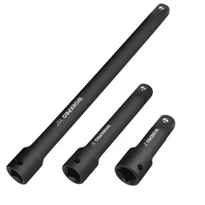 WORKPRO Impact Extension Bar Set, 3 PACKS Socket Extensions, Premium Chrome Vanadium Steel with Black Phosphate Finish