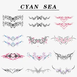 12Sheets sticker tattoo Women Temporary Tattoos Stickers Abdomen WaistWaterproof Tattoo Stickers Women ldeal BacheloretteParty Tattoos,for Women and Girl Temporary FakeBody Tattoos