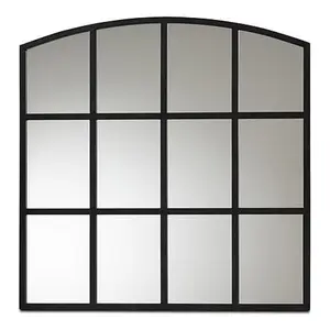 Baxton Studio Wholesale Interiors Barrington Black Finished Metal Accent Wall Mirror