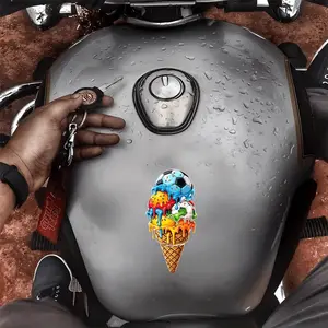 Ice Cream Soccer Car Sticker - Cute Decorative Car Decal, suitable for car body, windows, etc., with scratch-proof function.