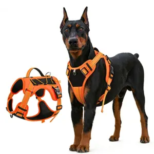 Dog Harness Swivel Leash Vest, Pet Chest Strap for Large Dogs, Anti-Shock Reflective Dog Back Belt, Tactical Chest Harness, Reflective Strip Harness, Adjustable Harness