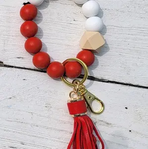 Red and White Wristlet