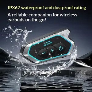 MOKATA D90 Motorcycle Helmet Bluetooth Headset, Two-Person Cross-Brand Intercom, Multi-Person Grammy Sound, Waterproof, Noise-Canceling for Riding Motorbike