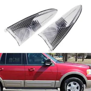 2PCS Front Side View Mirror Turn Signal Light Cover Housing For Ford Expedition Navigator Replace OEM 2L7Z-13B374-AA & 2L7Z-13B375-AA