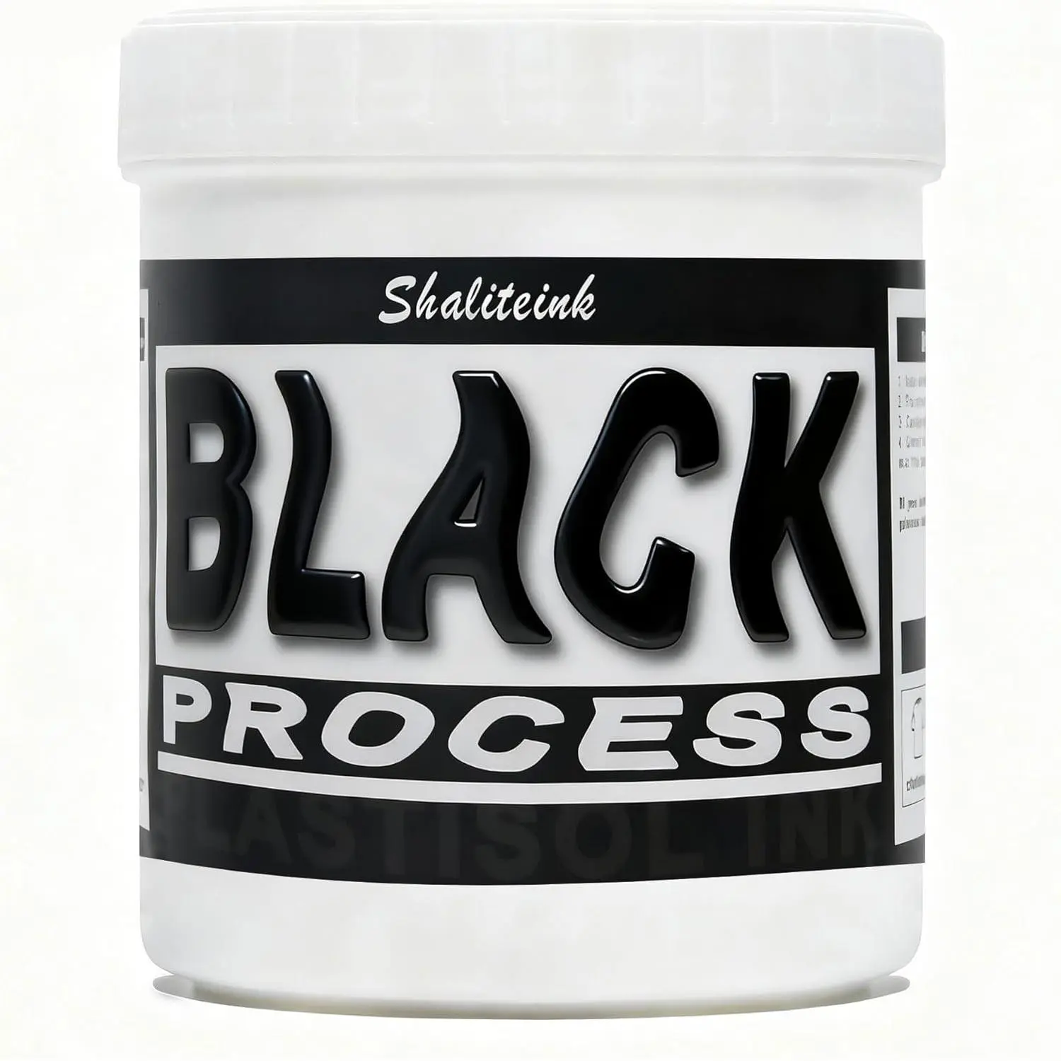 Shaliteink   Screen Printing Plastisol Ink Process Black - Highly Opaque Screen Printing Ink for Cotton, Polyester and Other Fabrics ，Fabric ink，Fabric paint，Fabric Emulsion,wash-resistant textile paint