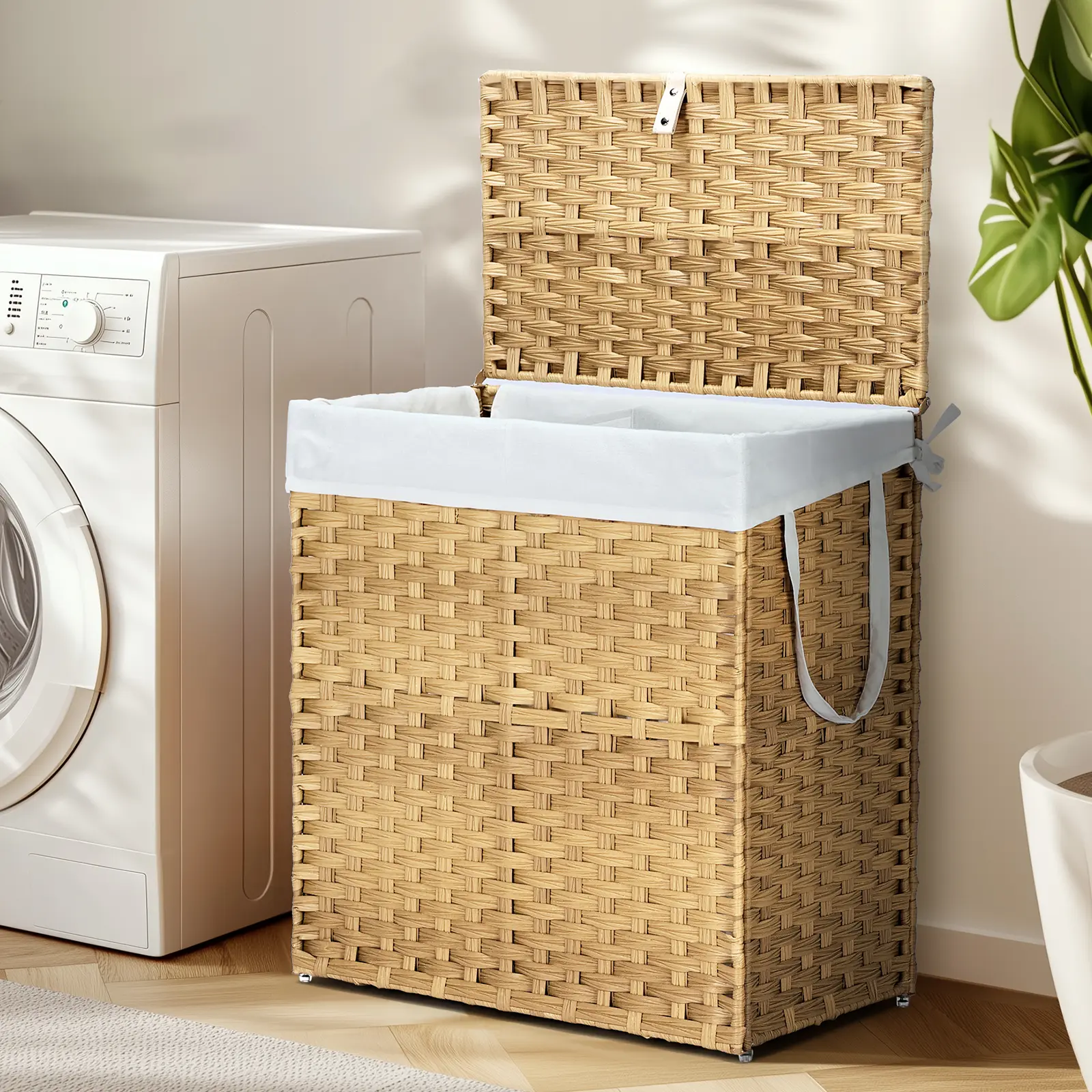 Laundry Hamper-Large Capacity Clothes Basket with Lid, 23.8 Gallon (90L), Foldable Design for Bedroom,Bathroom, and Laundry Room