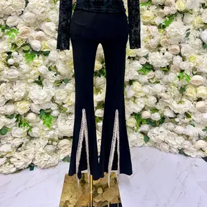 Black Starstruck Rhinestone Bell Bottom Pants