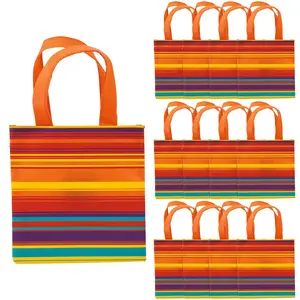 6" x 6" Mini Fiesta Nonwoven Tote Bags - 12 Pc.