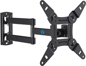 Full Motion TV Monitor Wall Mount Bracket Swivel Tilt Extension Rotation for Echo Show 21/15 and Most 13-42 Inch LED LCD Flat Curved Screen TVs & Monitors, Max VESA 200x200mm up to 44lbs