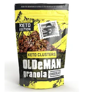 Olde Man Granola Gluten Free Keto Granola - Non-GMO Healthy Keto Granola Cereal - Low Carb Granola Keto Friendly - Ketogenic Granola Handmade in Colorado (Chocolate, 8oz Pack)