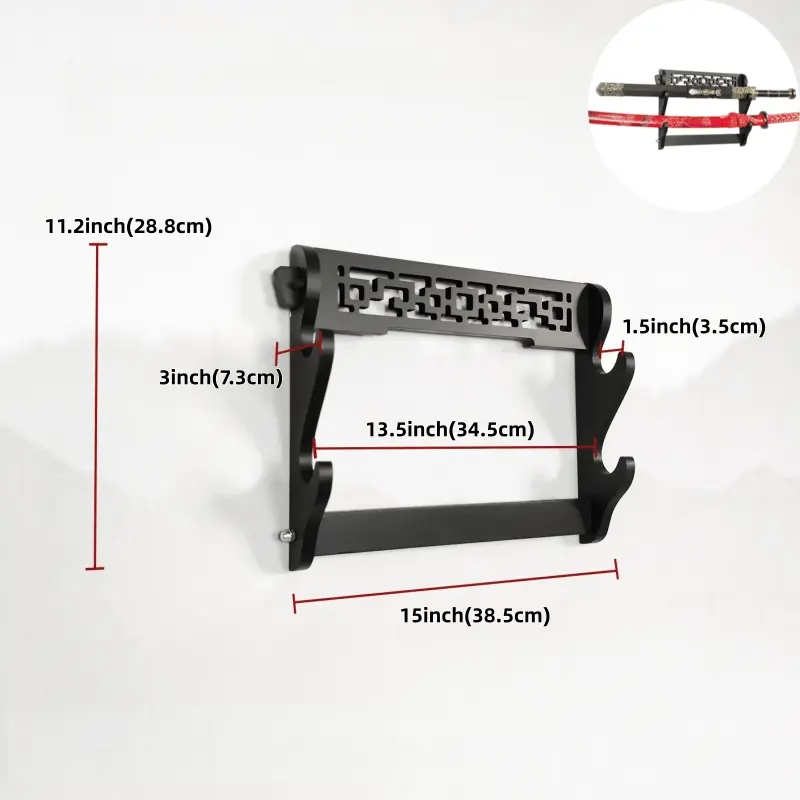 2-layer Japanese Wall Katana Shelf Support Wooden Sabre Cosplay Porp Stand Holder Display Real Size Japanese Katana Holder Sword