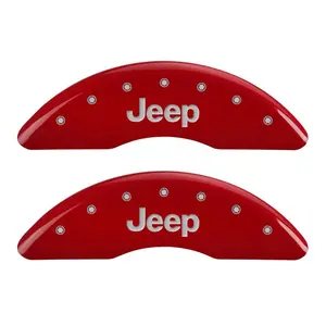 MGP 4 Caliper Covers Engraved Front & Rear JEEP Red finish silver