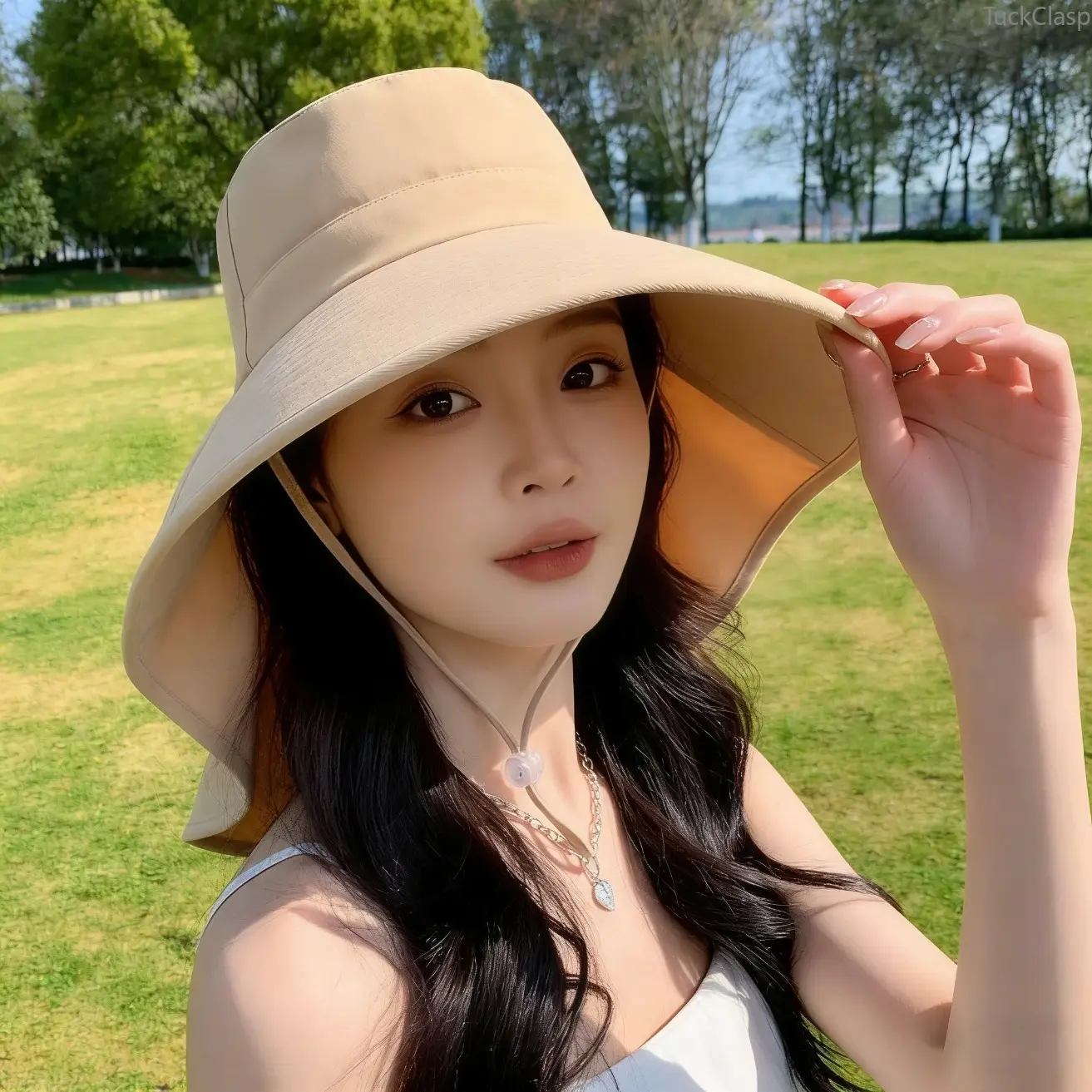 Spring/Summer Wide-Brim Sun Hat, Korean-Style Fashion Shawl, Outdoor Double-Layer Quick-Drying Waterproof Fisherman Hat, Comfortable Lightweight Headwear for Travel and Daily Wear, hers gift