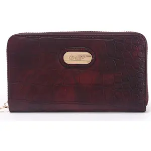 Golden Luxe Croc Embossed Wallet – Elegance Meets Bold Style