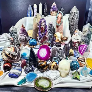 Spiritual Balance Crystal Fashion Begin your unique crystal journey! 1-6 pound mixed raw crystal gift box - tower shapes, spheres, carvings, bracelets, rings, home decor, garden embellishments and romantic gifts, home theme, luxurious style
