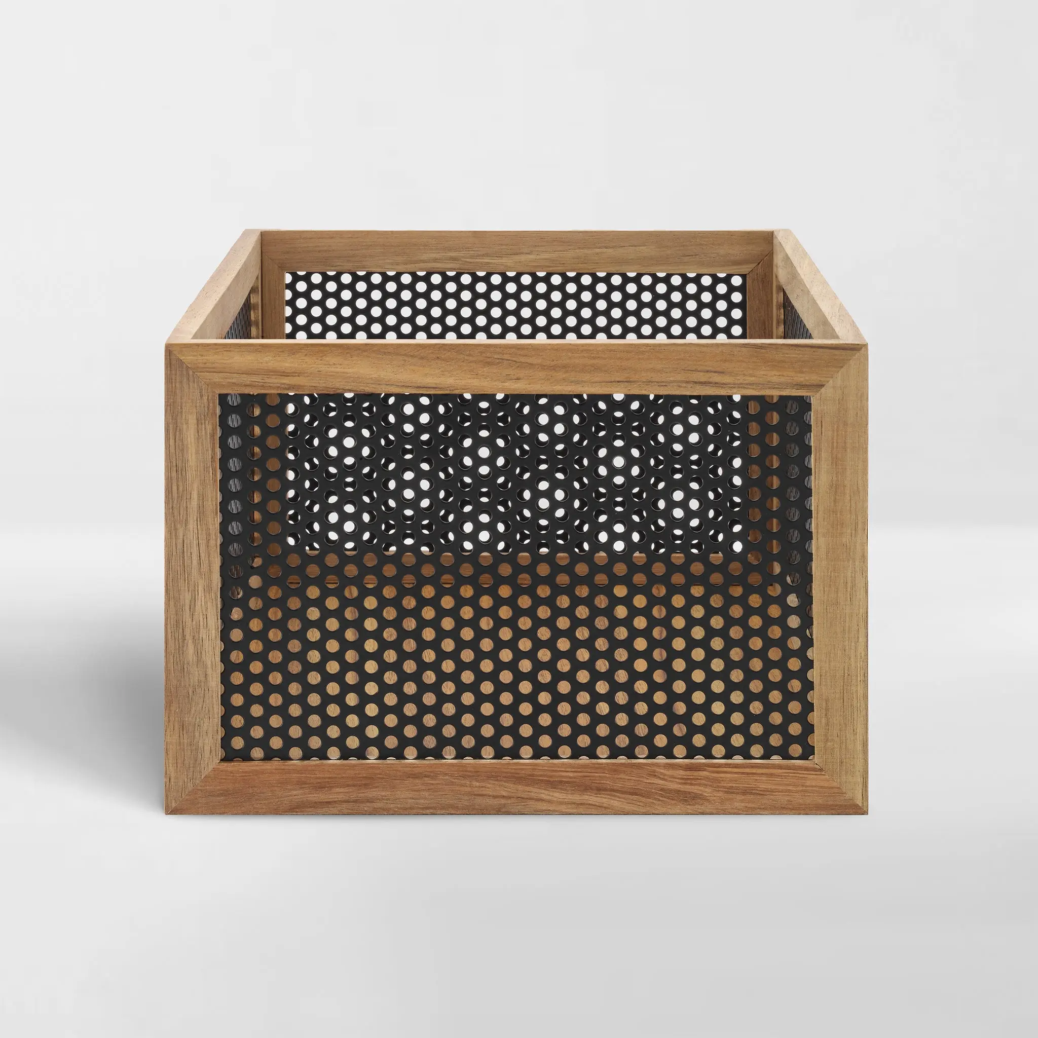 NEAT Method Acacia & Metal Perforated Storage Basket – Three Colors