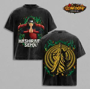 5 Hokage Vintage Washed Oversized T-Shirt, Tank Top, Hoodie, Sweatshirt – Hashirama Tobirama Hiruzen Minato Tsunade, kakashi Anime Graphic Tee, Hokage Legacy Streetwear, Heavyweight Cotton Boxy Fit Classic