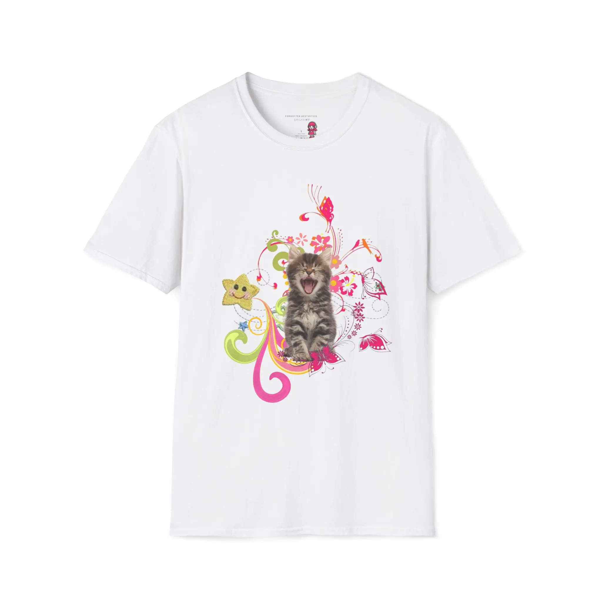 Happy Frutiger Metro Adorable Kitty Men's & Women's Unisex Tee