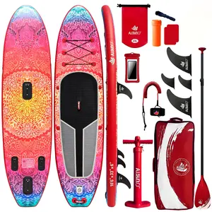 AISUNSS 10.6ft Paddle Board for Adults 33in Wide SUP Board with Premium Accessories Include SUP Carry Bag Hand Pump 10L Waterproof Bag & Adjustable Paddle