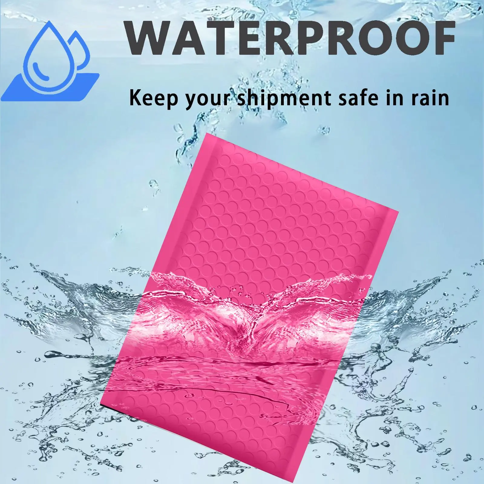 #000 4x8 (4x7) Premium Poly Bubble Mailer Padded Envelope Shipping Bag  Hot Pink