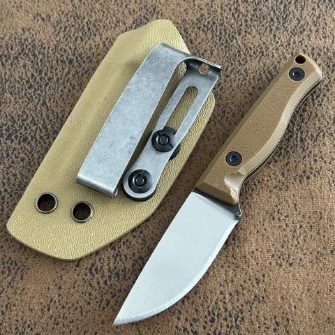 12cm Overall Fixed Blade Knife Kydex Sheath Full Tang Back Pocket Clip Horizontal Carry
