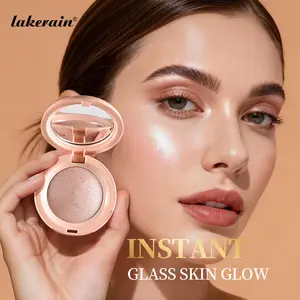 Lakerain Baked Highlighter Powder, Shimmer, Long-Lasting & Smudge-Proof, Weightless Silky Formula for a Natural Glow, Water-Resistant & Transfer-Resistant Makeup, 4 Shades for All Skin Tones, All Day Illuminator