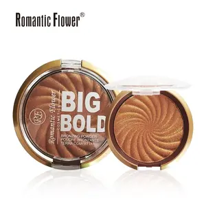 Dark bronze powder, facial bronzer, pressed waterproof highlighter makeup, face and body blush contour powder