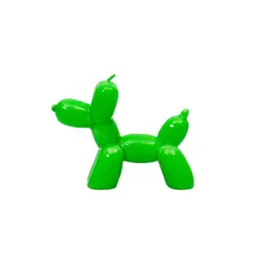Neon Green Balloon Dog Candle