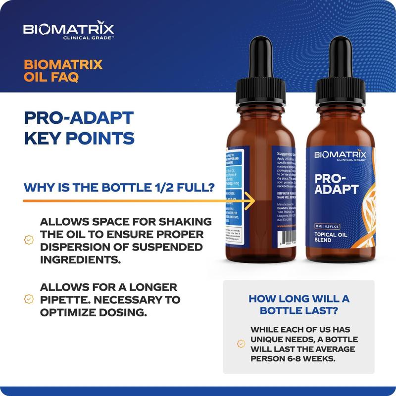 BioMatrix Pro-Adapt (4 mg per Drop, 500 Drops) Progesterone in Oil, Superior to Progesterone Cream, 50% More Product, Micronized, with Vitamin E