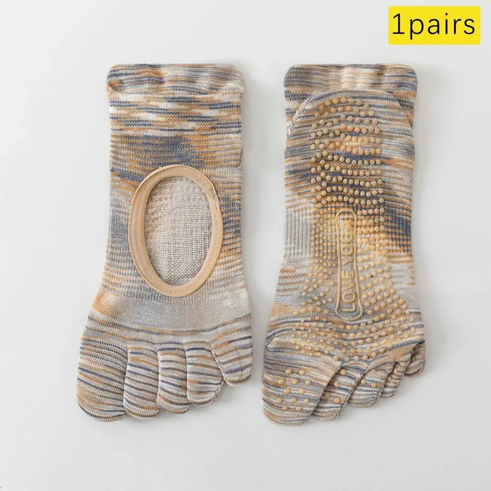 1-Pair Professional Split-Toe Pilates Socks, Ventilated Arch Support, Thin Summer Non-Slip Breathable Socks for Barefoot Exercises, Barefoot Exer., Female