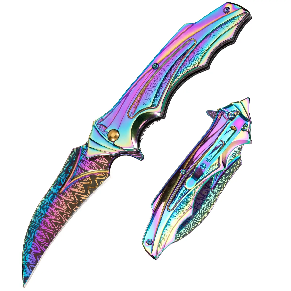 Compact Aluminum Foldable Tactical Knife - Stainless Steel Non-Retractable EDC Survival Tool for Adults, with Glass Breaker, Seat Belt Cutter, 3cm Blade, Fishing Camping Hiking Accessories