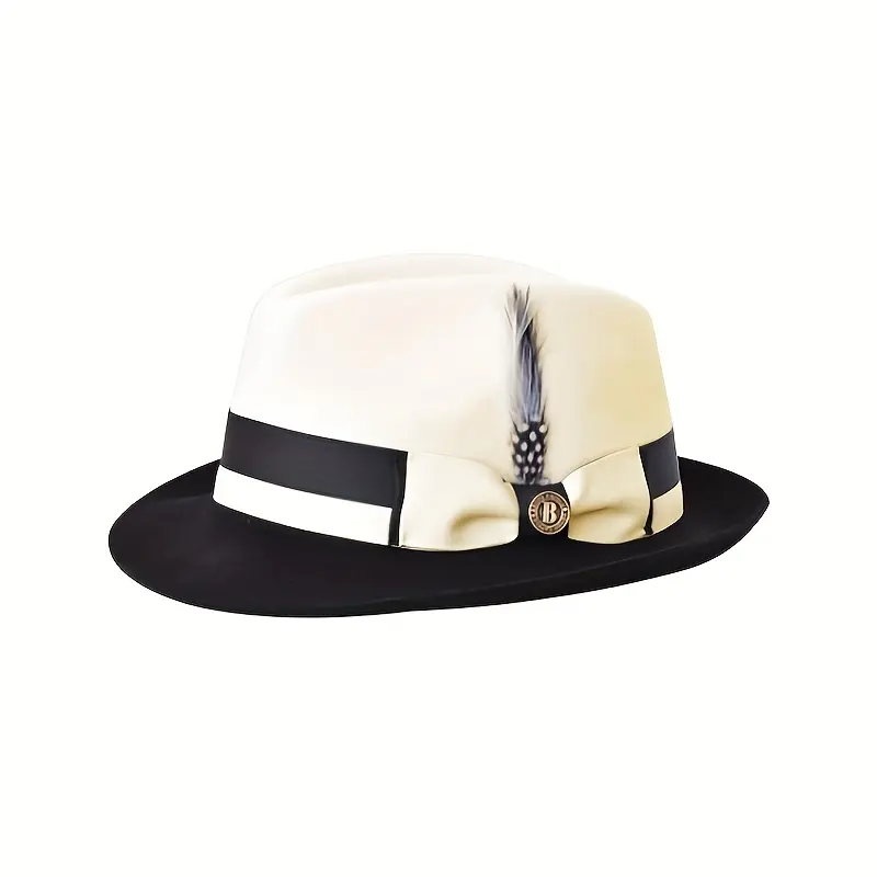 Vintage Wool Felt Top Hat - Adjustable Formal Jazz Style Fashion Accessory for 56-59cm Heads, Ideal for Parties, Weddings