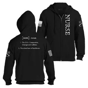 Nurse Defined Full-Zip Hoodie - Black