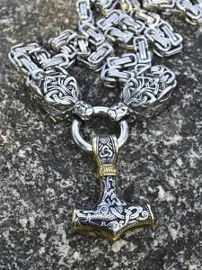 Vintage Wolf Head Design Pendant Necklace, Chain Link Necklace, Cuban Link Necklace, Stainless Steel Jewelry for Party, Daily Clothing Decor, Trendy All-match & Exquisite Jewelry for Birthday Gift