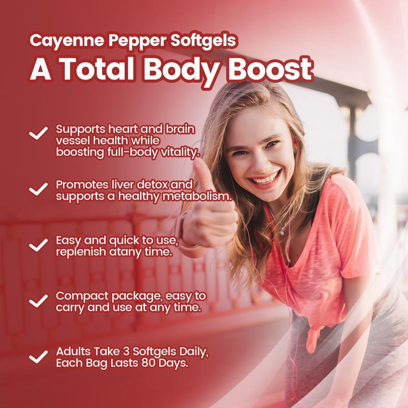 Cayenne Pepper Softgels for Circulation & Vitality | with Vitamins D3 K2, Beetroot & Hawthorn Extracts | Plant-Based, Non-GMO