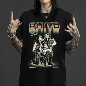 Rhea Ripley & Iyo Sky Rhiyo Tag Team Champions 2 Sided Shirt, 2026 Wrestler Shirt, Wrestling Graphic Tee, Sports Shirt, Wrestling Fan Gift, Womenswear