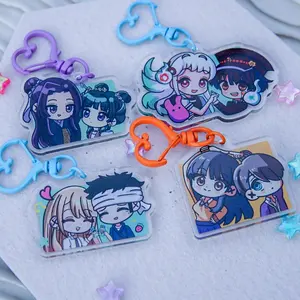 Shoujo Anime Acrylic Charm 2.5in – Cute Romance Anime Keychain, Magical Girl Aesthetic, Double Sided Charm, Pastel Kawaii Accessory