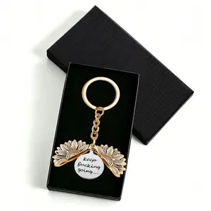 Sunflower Keep Fucking Going Keychain, Funny Inspirational Locket Keychain, Encouragement Gift for Her, Motivational Keyring, Stainless Steel Keychain, Cheer Up Gift, Sarcastic Keychain