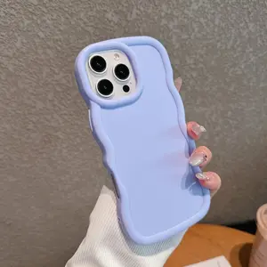 Colorful macaron-colored wavy phone case, suitable for iPhone 16 Pro Max, 15 Pro, 14 Plus, 13, 12, 11. Shockproof protective cover with a soft touch Phone Protector Casing Accessories