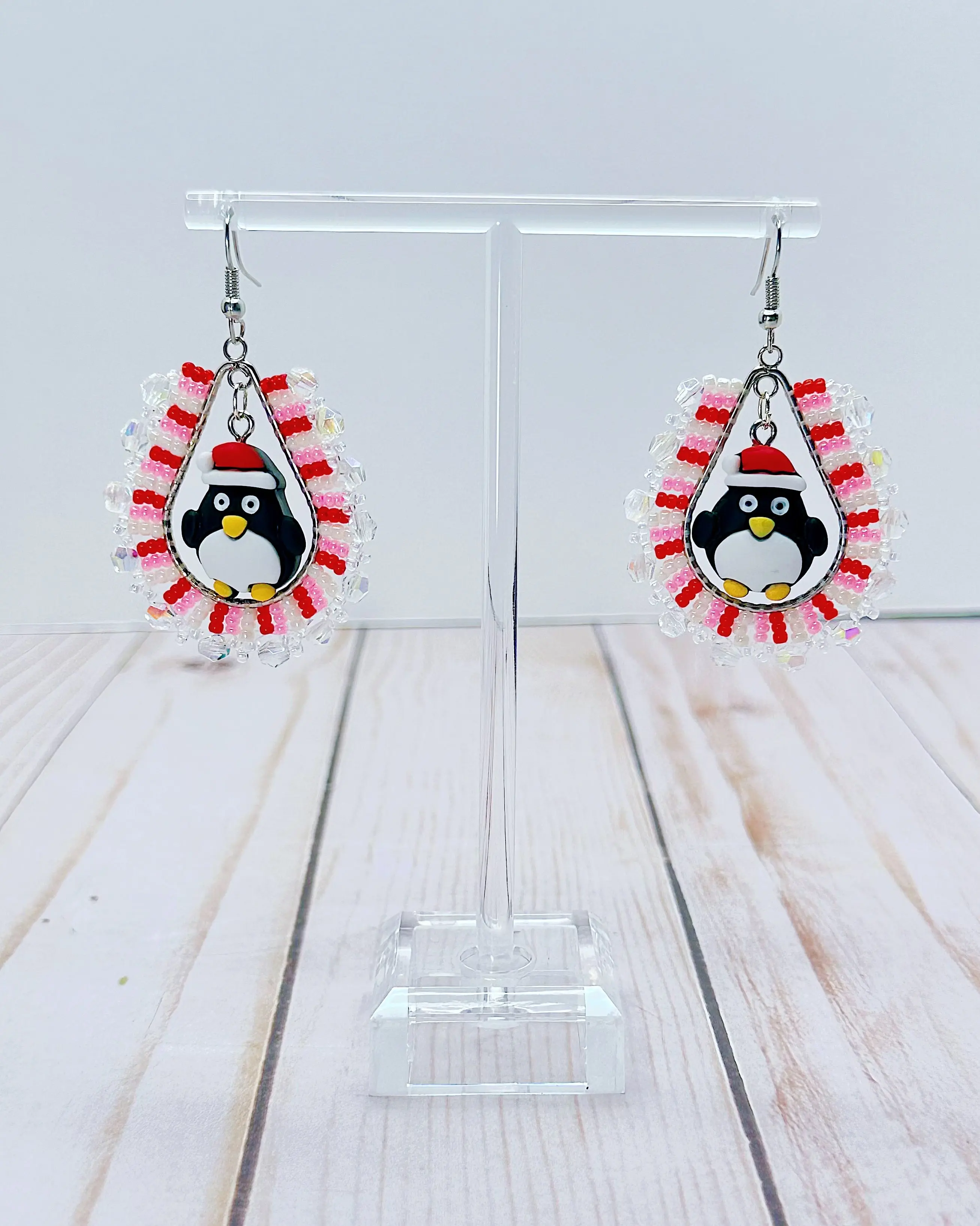 Pastel Pink Penguin Earrings Pastel Pink Penguin Earrings